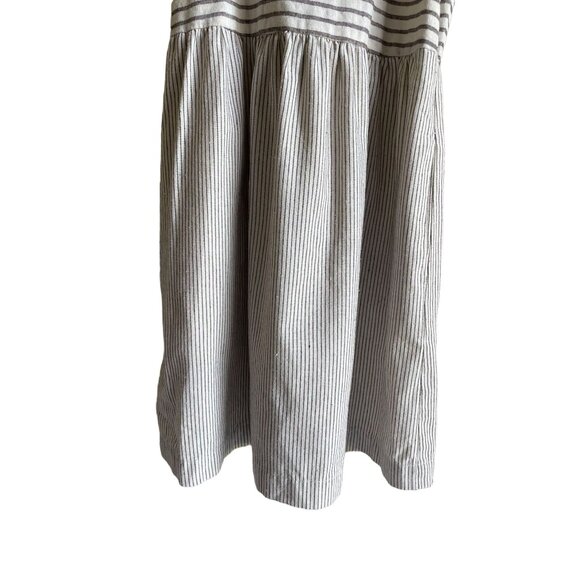 LOU & GREY Cream Striped Sleeveless Racerback A-Line Knee Length Dress Size 2 - Picture 6 of 8